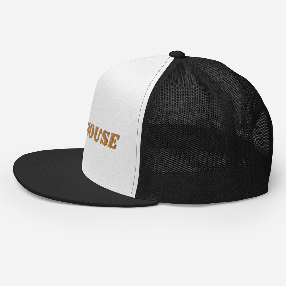 Lifehouse Logo Trucker Hat - Black w/Gold Font