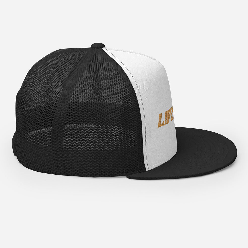 Lifehouse Logo Trucker Hat - Black w/Gold Font